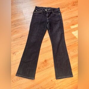 Fidelity Dark Wash Denim low rise bootcut jeans